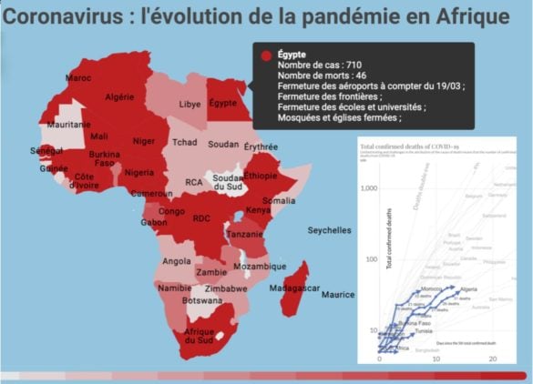 Evolution de la pandémie coronavirus Covid-19 en Afrique