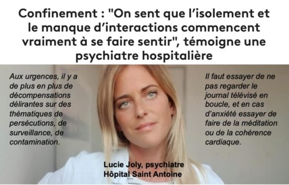 Dr Lucie Joly sur l'impact psy du confinement