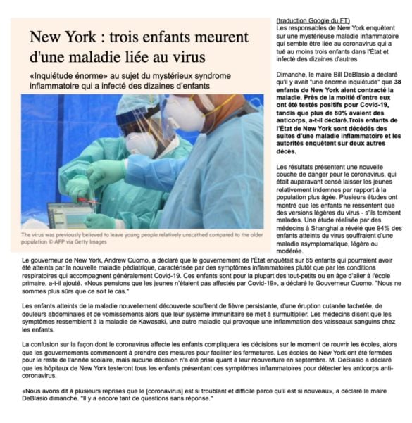 New York, enfants : 3 décès